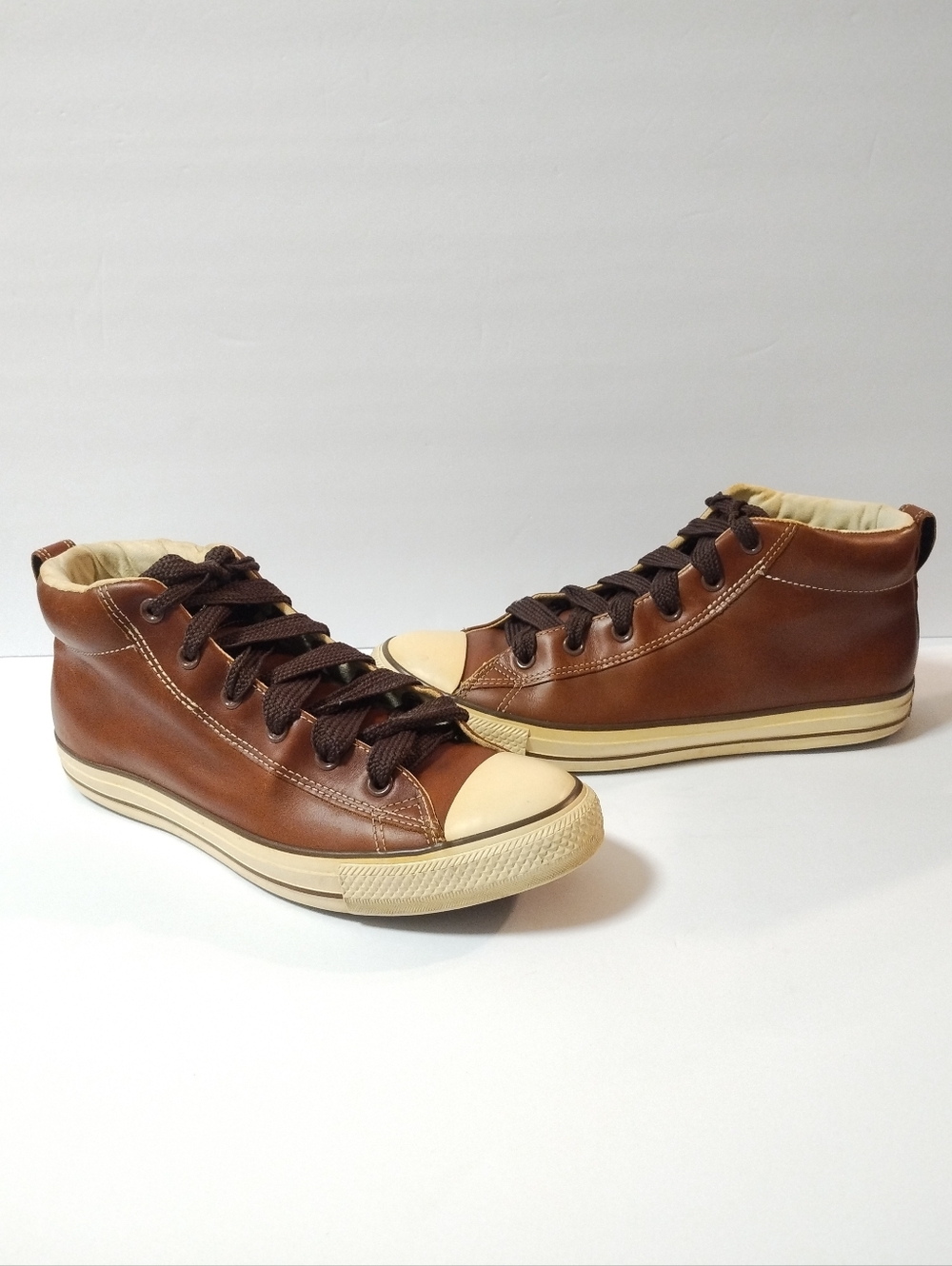 Converse Leather All-Star Chuck Taylor Street 136420C Brown Mid Top Men's Sz 10